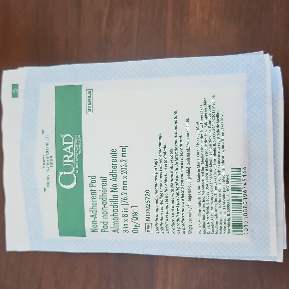 Curad Non-Adherent Sterile Pads 3X8 Lot of 40 Pads